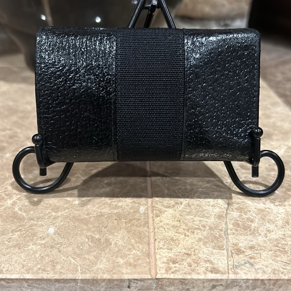 Gucci Black leather and Cloth Tri Fold Snap Key Holder. Description In Photos. - Picture 3 of 11